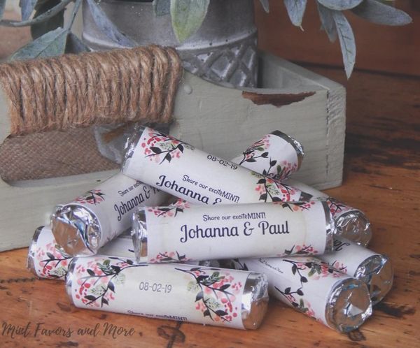 Personalized mint favors, custom wrapper for wedding favors or engagement  party