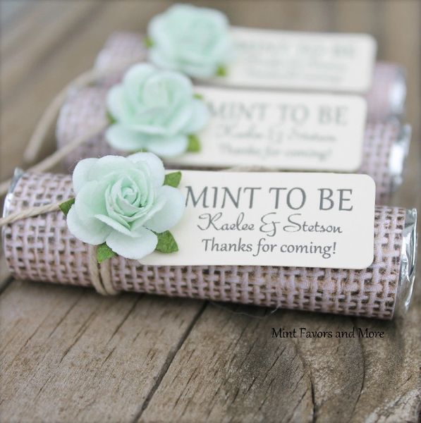 personalized wedding favors, burlap wedding favors, mint to be  Unique wedding  favors, personalized wedding favors, party favors