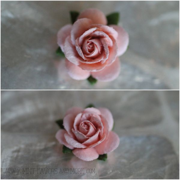 peach paper flowers, wedding embellishments, craft supplies