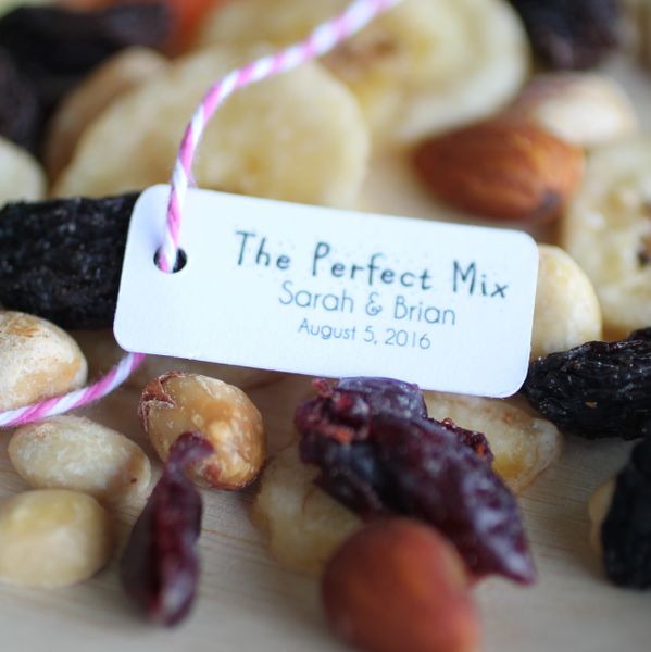 Personalized Tags Used For Wedding Favors Diy Trail Mix Tags