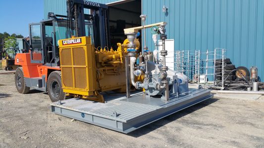 LPR pump package on fork lift