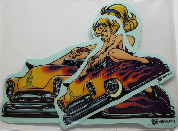 "PAIR" of Hot Rod Gals #1 ~ Stickers!
