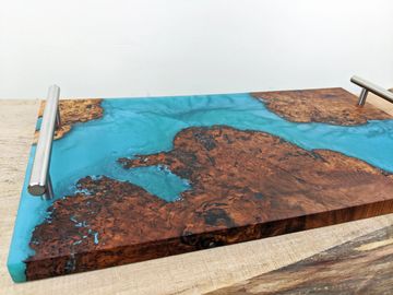 Maple Burl Wood Serving Tray