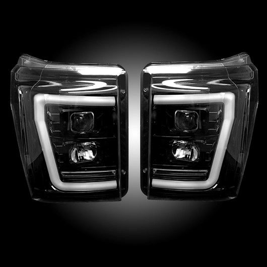 Recon 11-16 Superduty Smoked Projector Headlights