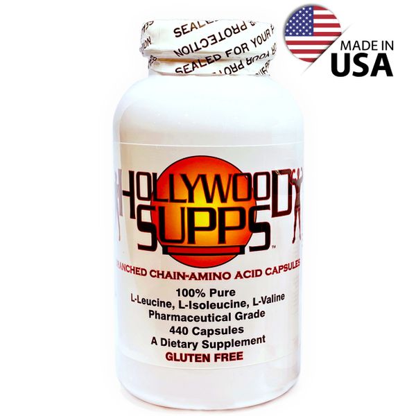 Hollywood Supps BCAA Capsules 100 Pure 3200mg Made in The USA