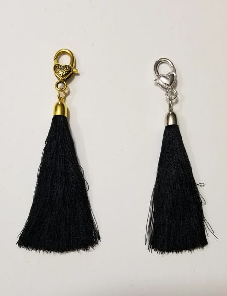 Black Silk Tassels with Clasp