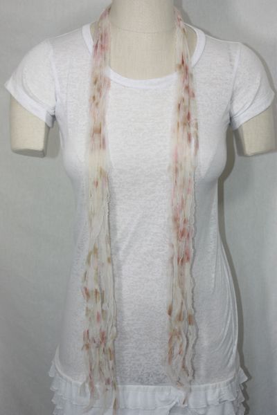 Brown and Cream Chiffon Flutter Scarf