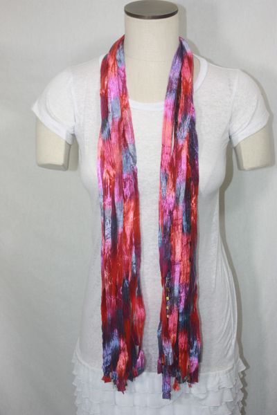 Magenta, Red and Purple Ribbon Scarf