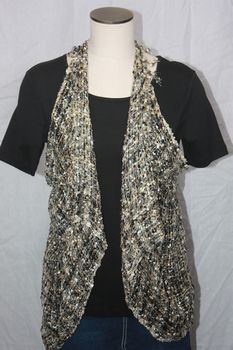 Woven Black/White/Grey/Taupe Vest/Scarf