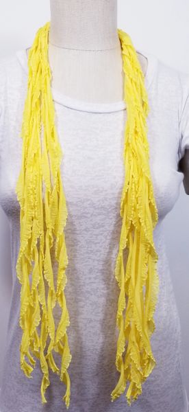 Bright Yellow Thin Flutter Scarf