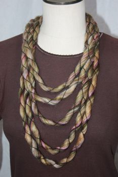 Variegated Browns and Rose Crocheted Infinity Scarf