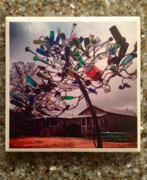 Katrina Bottle Tree - Original Mississippi Delta Photography Coasters