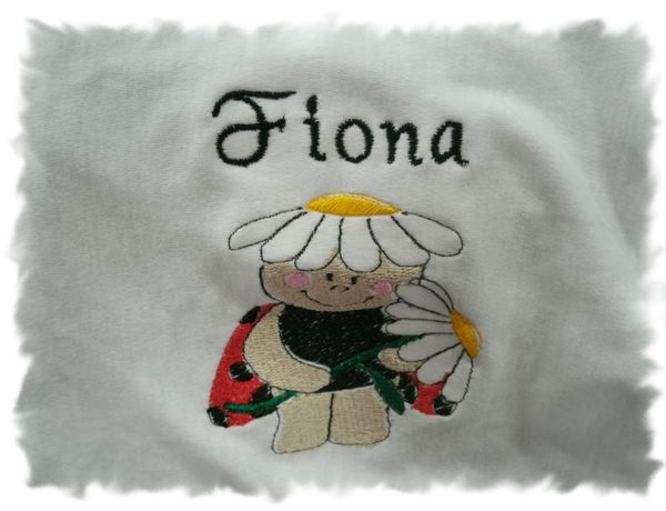 Ladybug holding Flower Personalized Girl Baby Blanket