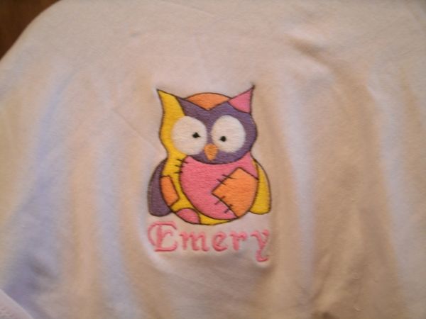 Owl Patchwork 2 Personalized Girl Baby Blanket