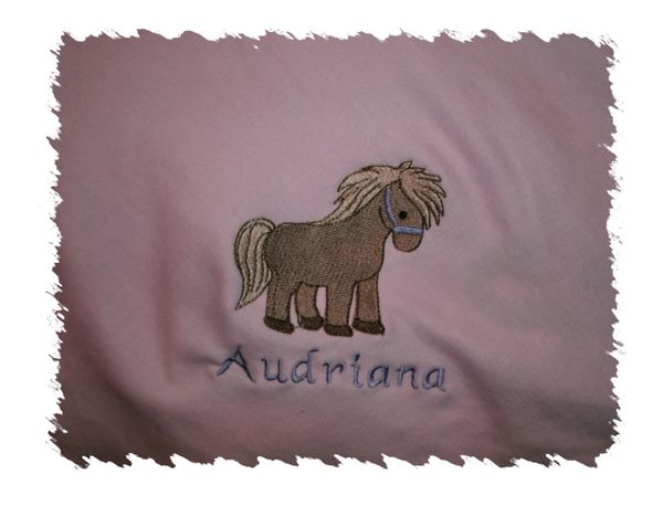Cute Pony Horse Girl Personalized Baby Blanket