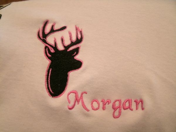 Buck Deer Girl Silhouette Personalized Baby Blanket