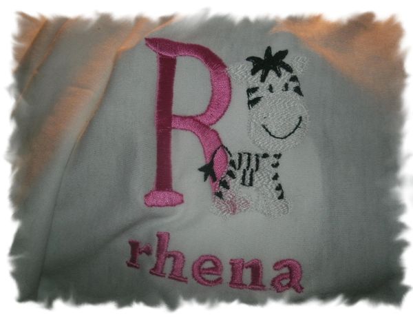 Monogram Zebra Print Personalized Baby Blanket