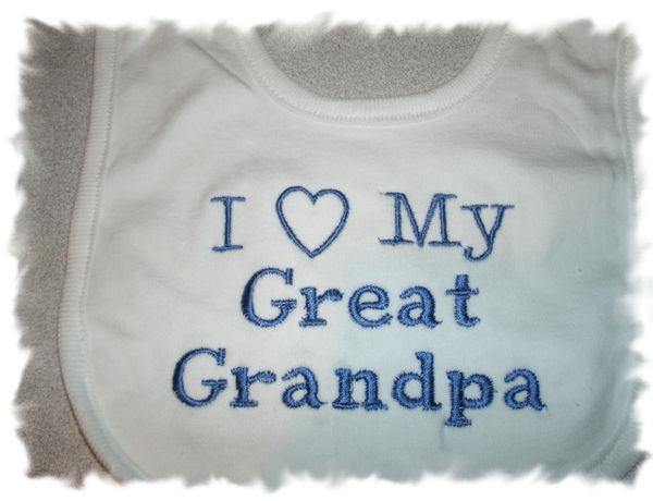 I Heart My Great Grandpa Baby Bib