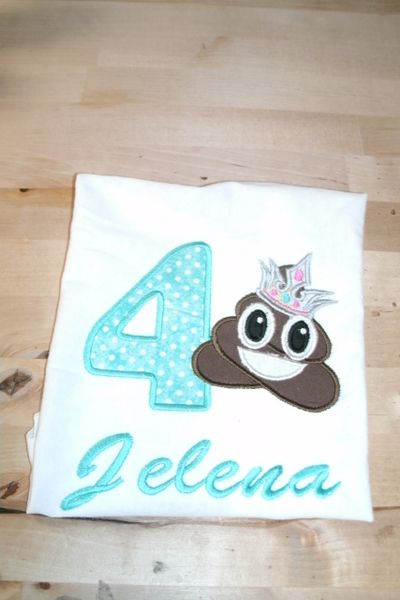 Emoji Poop Princess Personalized Birthday Shirt