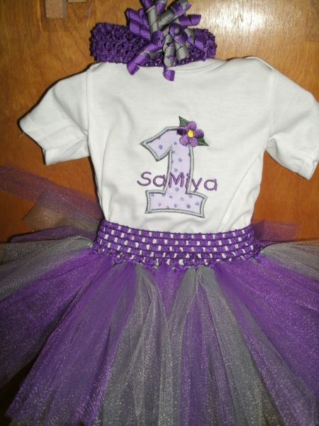 Birthday Flower Personalized Tutu Set