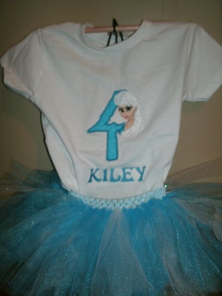 Birthday Frozen Elsa Personalized Tutu Set