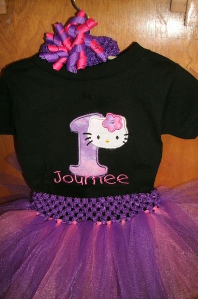 Birthday Kitty Girl Personalized Tutu Set