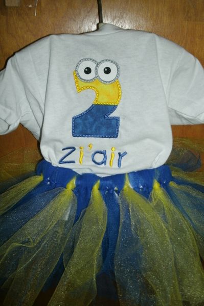 Birthday Minion Eyes Personalized Tutu Set