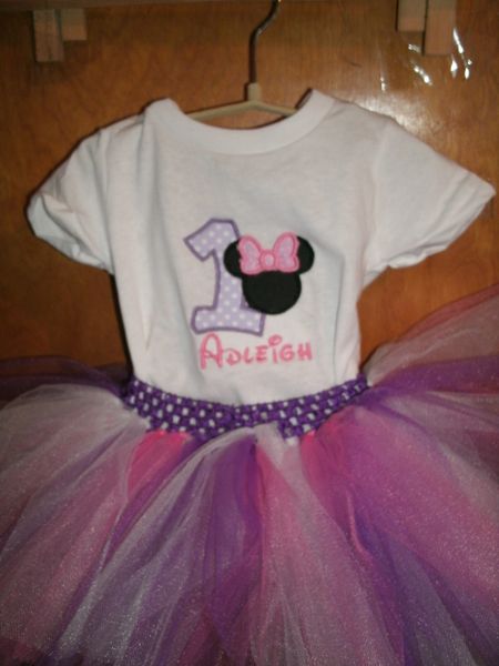 1st Birthday Minnie Bow Personalized Tutu Set