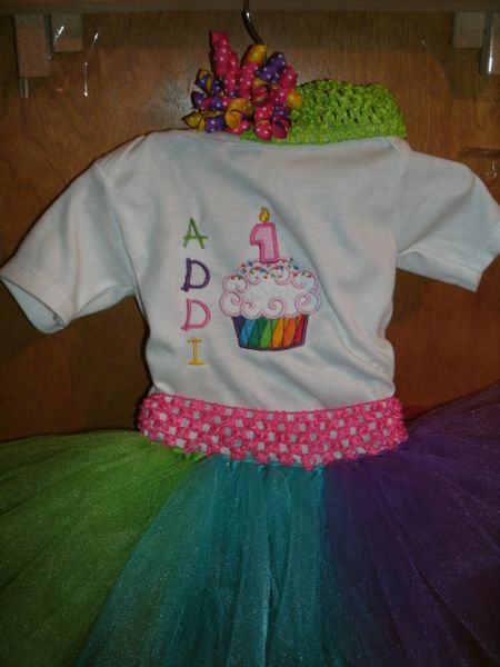 1st Birthday Cupcake Personalized Tutu Set