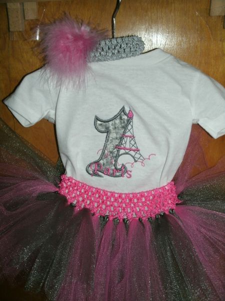 1st Birthday Paris Personalized Tutu Set