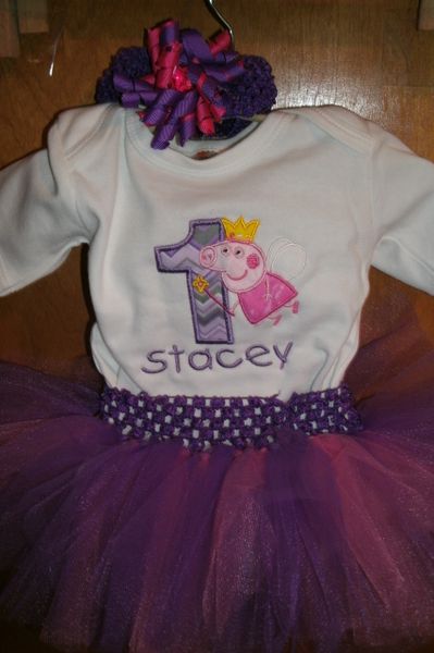 1st Birthday Peppa Pig Personalized Tutu Set