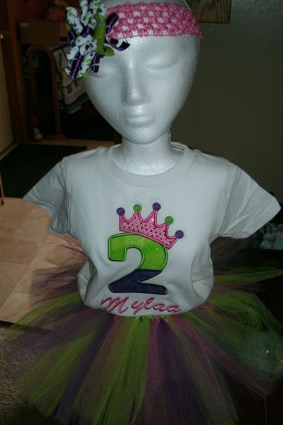 1st Birthday Split Color Crown Personalized Tutu Set