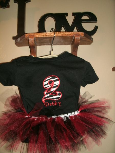 1st Birthday Zebra Personalized Tutu Set