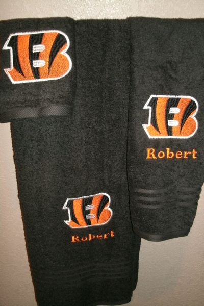 Bengals Football Personalized 3 Piece Sports Towel Set