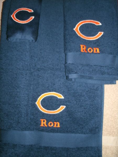 Bears Football Personalized 3 Piece Sports Towel Set