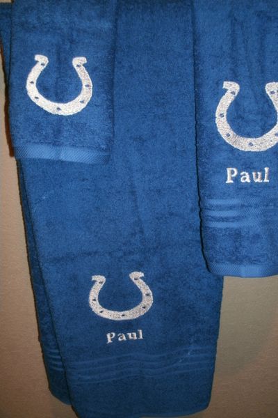 Custom Colts Football Personalized 3 Piece Sports Towel Set