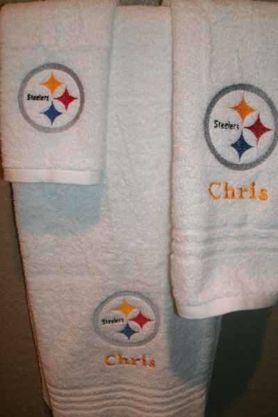 Custom Steelers Football Personalized 3 Piece Sports Towel Set