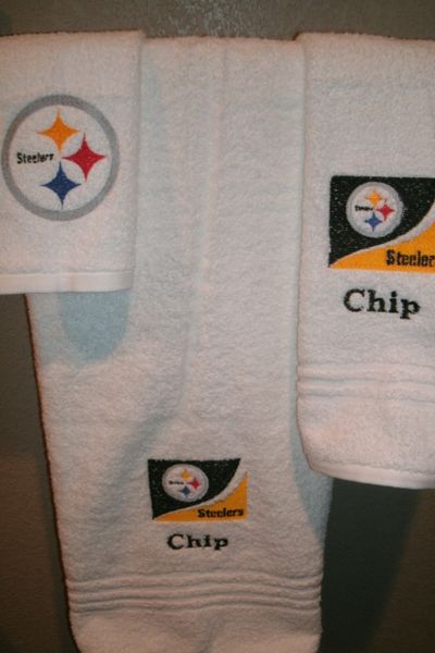 Steelers Football Flag Personalized 3 Piece Sports Towel Set