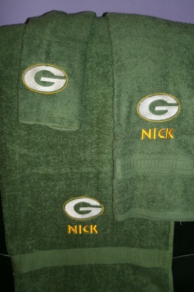 Packers Football Personalized 3 Piece Sports Towel Set