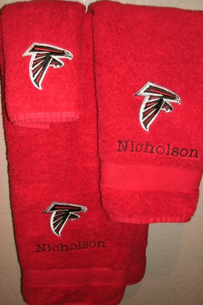 Falcons Football Personalized 3 Piece Sports Towel Set