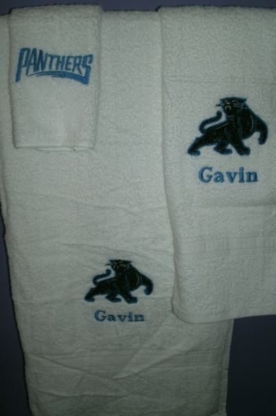 Panthers Football Personalized 3 Piece Sports Towel Set