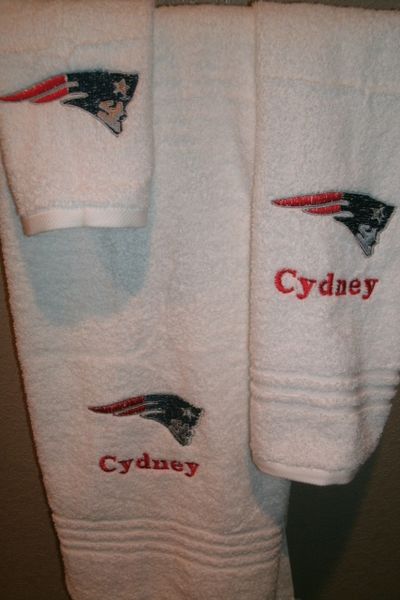 Patriots Football Personalized 3 Piece Sports Towel Set