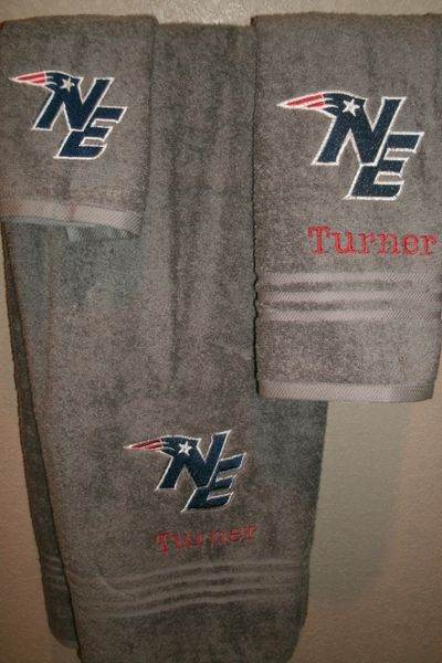 Patriots NE Football Personalized 3 Piece Sports Towel Set