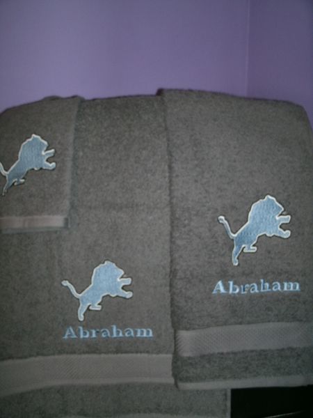 Lions Football Personalized 3 Piece Sports Towel Set