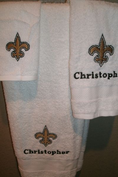 Saints Football Personalized 3 Piece Sports Towel Set