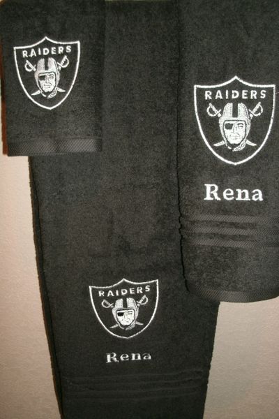 Raiders Football Personalized 3 Piece Sports Towel Set