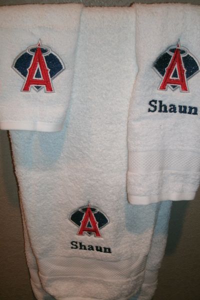 Angels Baseball Personalized 3 Piece Sports Towel Set