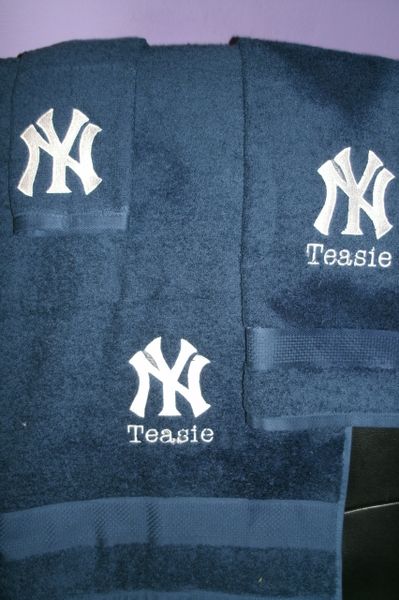 Yankees Baseball Personalized 3 Piece Sports Towel Set