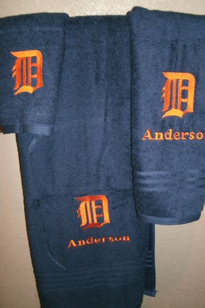 Tigers Baseball Personalized 3 Piece Sports Towel Set