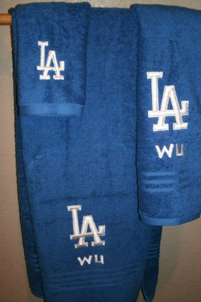 Dodgers Baseball Personalized 3 Piece Sports Towel Set